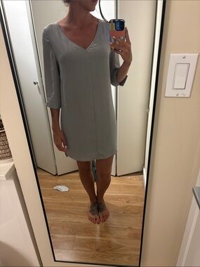 Monk & Lou Shift Dress in Mauve Grey